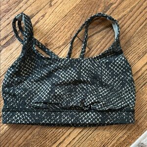 Lululemon Energy bra- green and black snake Sports Bra
